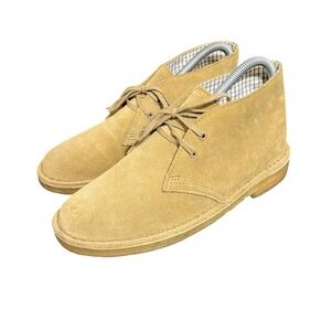 Clarks Desert Boot Women 7.5 Tan Suede Chukka Lace Up Crepe Sole 26114963